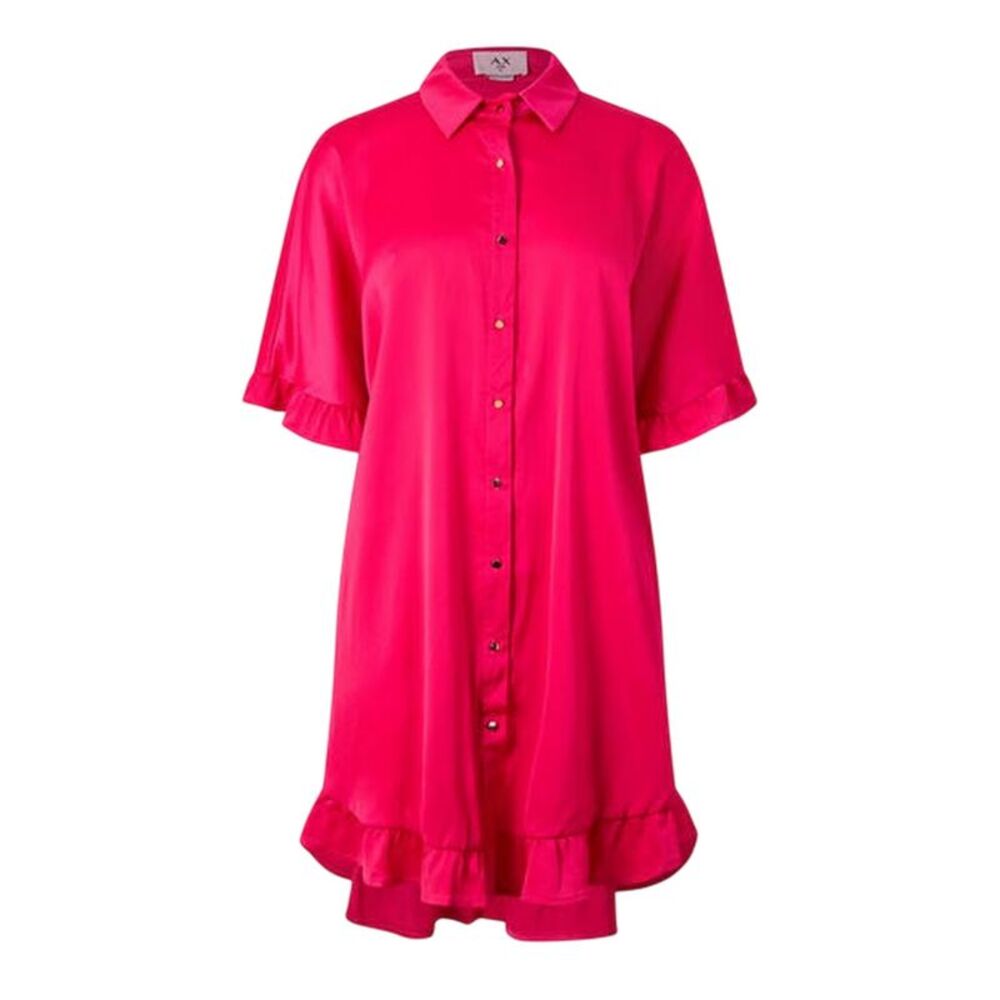 Ax Womens/Ladies Button Detail T-Shirt Dress / Hot Pink Print